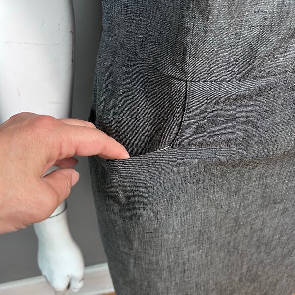 L'Agence Revolve Dress Size 4 gray corpcore milkmaid office sleeveless academia - Picture 5 of 9